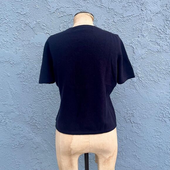 Vintage Black Cashmere Sweater short sleeve size petite medium - Picture 5 of 6